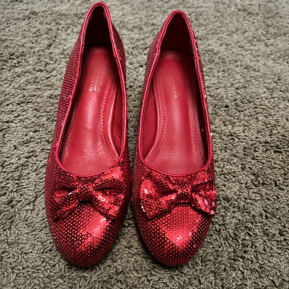 Red Sequin High Heels Size 8 Wizard of Oz Halloween